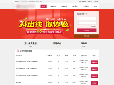 P2P网贷系统+股票配资系统、股票配资平台、股票配资网站（浙江***公司）